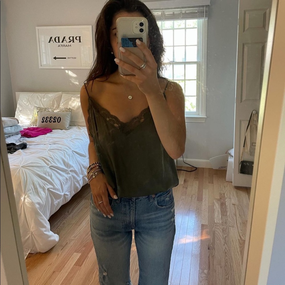 Wishlist Green Silk Camisole